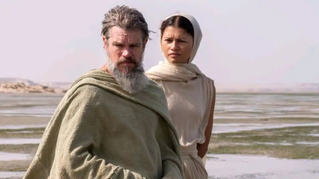 Matt Damon et Zendaya sur le tournage de "The Odyssey".